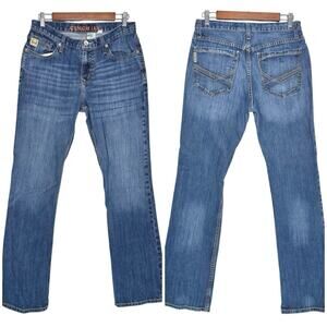 Cinch | Men | Ian Western Indigo Wash Embellished Bootcut Denim Jeans | Sz 31x34